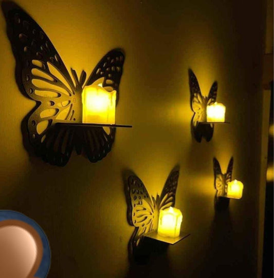 Set of 4 Decorative Wall Shelves Multiple Designs