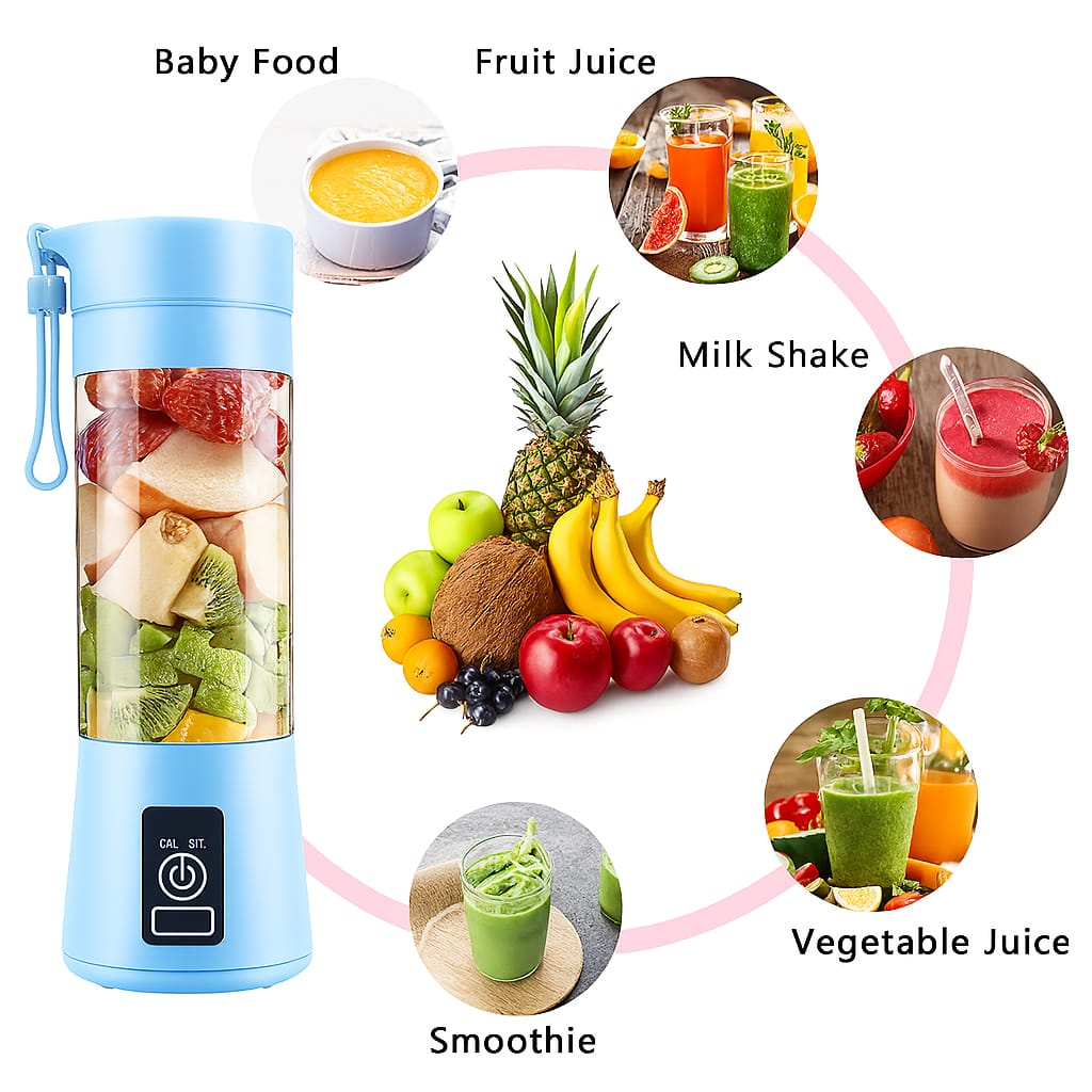 Mini USB Juicer Blender 6-Blade Rechargeable Portable Smoothie Maker