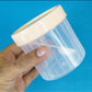 Pack of 6 , 2 Transparent Plastic Round Storage Jars with Spoons
