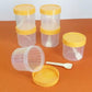 Pack of 6 , 2 Transparent Plastic Round Storage Jars with Spoons