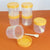 Pack of 6 , 2 Transparent Plastic Round Storage Jars with Spoons