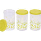 Printed Plastic Storage Jar Set Of 2 With Colorful Lids