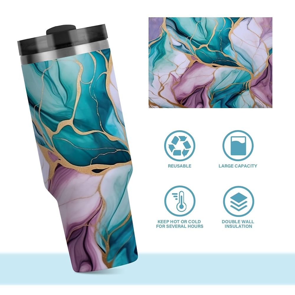 Stanley Quencher H2.0 40oz Stainless Steel Marble Tumbler