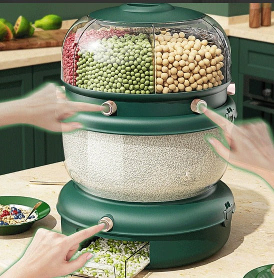 9KG Double Layer 360° Rotating Grain Dispenser