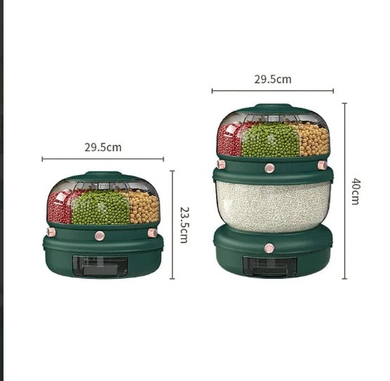9KG Double Layer 360° Rotating Grain Dispenser