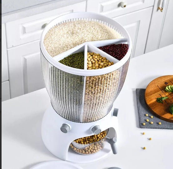 4 Partition Rotating Cereal Dispenser