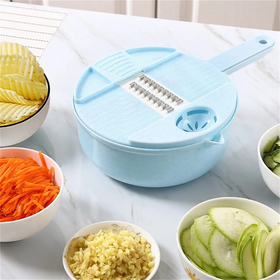 Multi-Function 9-in-1 Vegetable Basket Cutter & Slicer