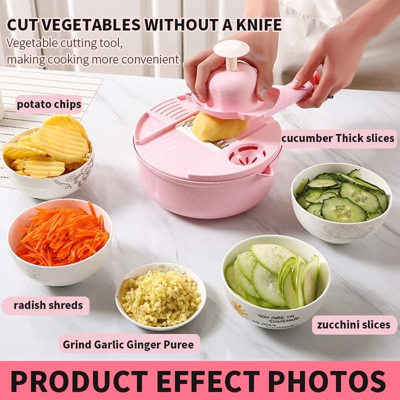 Multi-Function 9-in-1 Vegetable Basket Cutter & Slicer