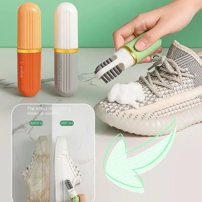 3 in 1 Multifunctional Shoe Cleaning Capsule Brush With Spray