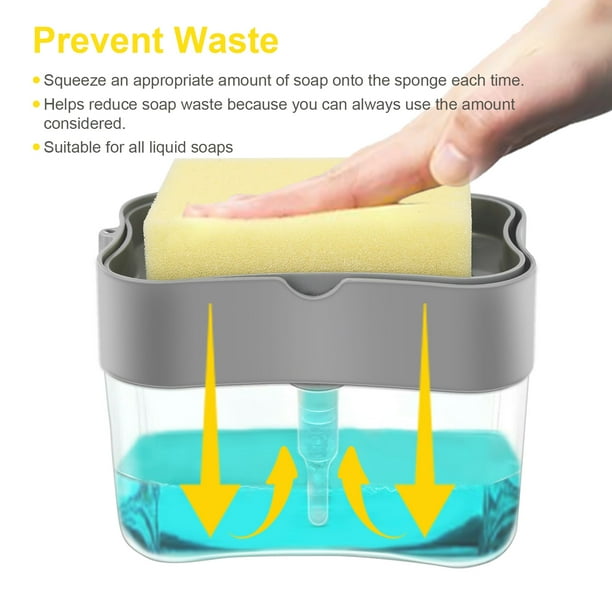 2 In 1 Soap Pump Dispenser with Sponge