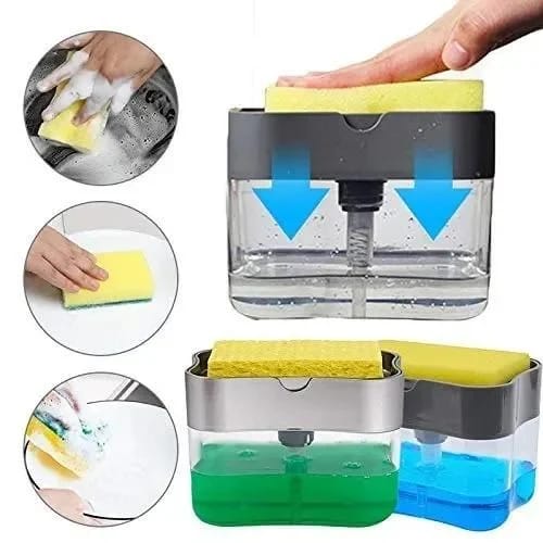 2 In 1 Soap Pump Dispenser with Sponge