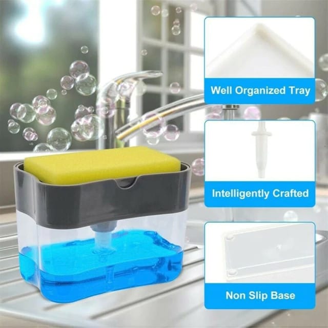 2 In 1 Soap Pump Dispenser with Sponge