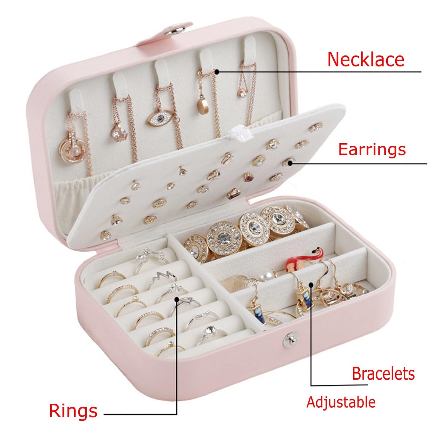 2-Layer Luxury Travel Jewelry Organizer