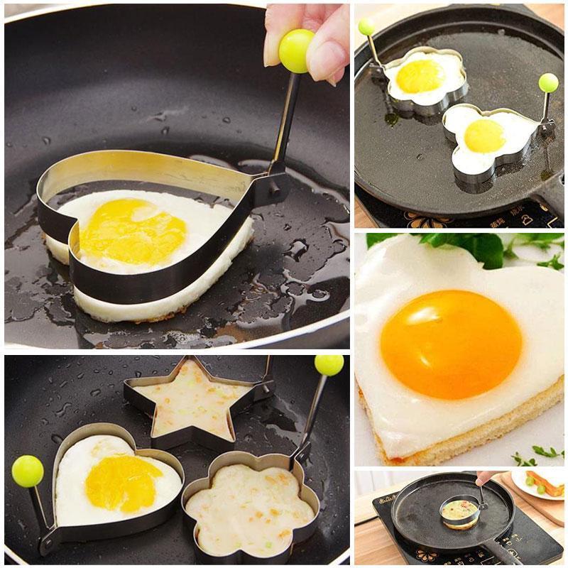 4-Piece Stainless Steel Egg & Pancake Mold Set