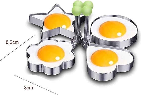 4-Piece Stainless Steel Egg & Pancake Mold Set