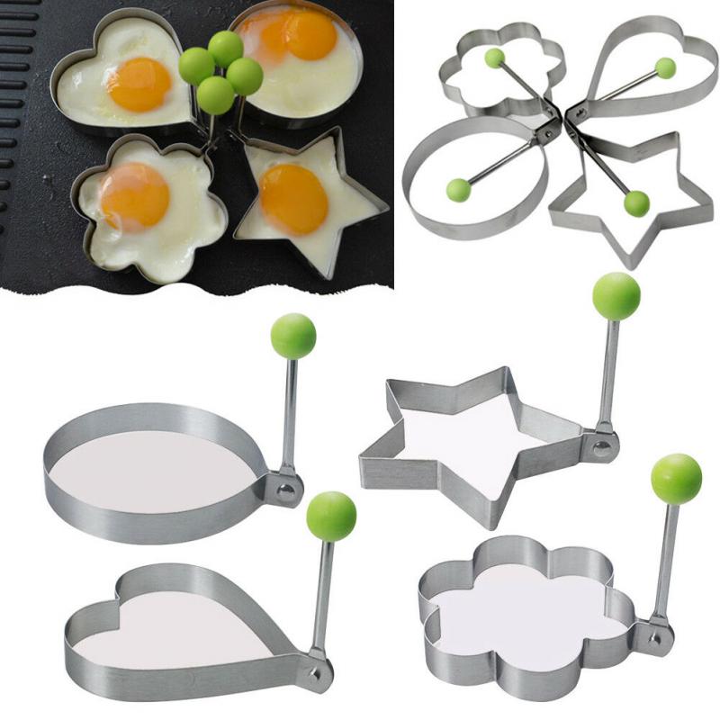 4-Piece Stainless Steel Egg & Pancake Mold Set