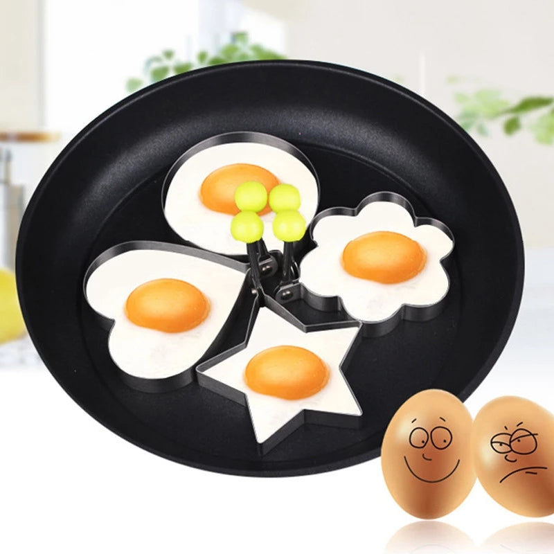 4-Piece Stainless Steel Egg & Pancake Mold Set