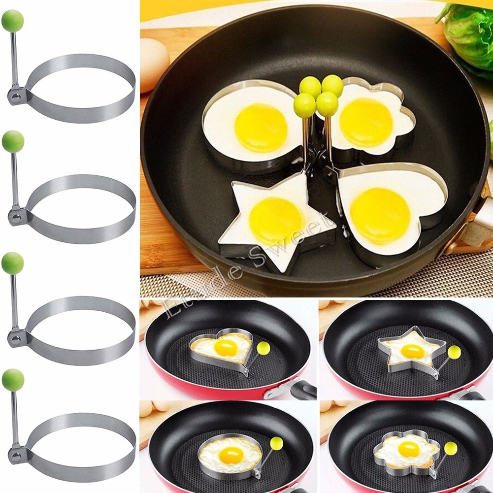4-Piece Stainless Steel Egg & Pancake Mold Set