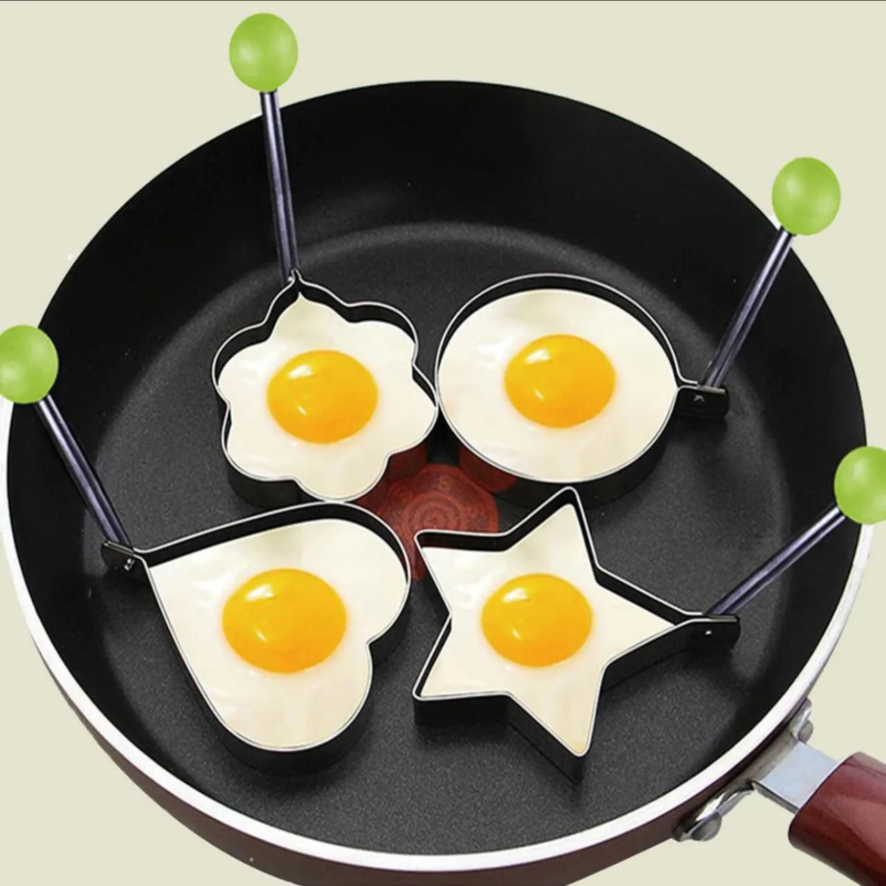 4-Piece Stainless Steel Egg & Pancake Mold Set