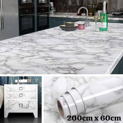 Self-Adhesive Waterproof Marble Sheet Roll – 4 Elegant Colors