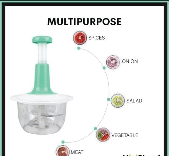 Multifunction Hand Push Chopper With 3 Blades