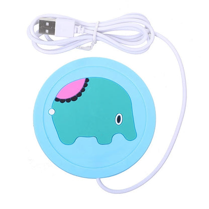 Cartoon Silicone Electric Insulation Coaster USB Warmer