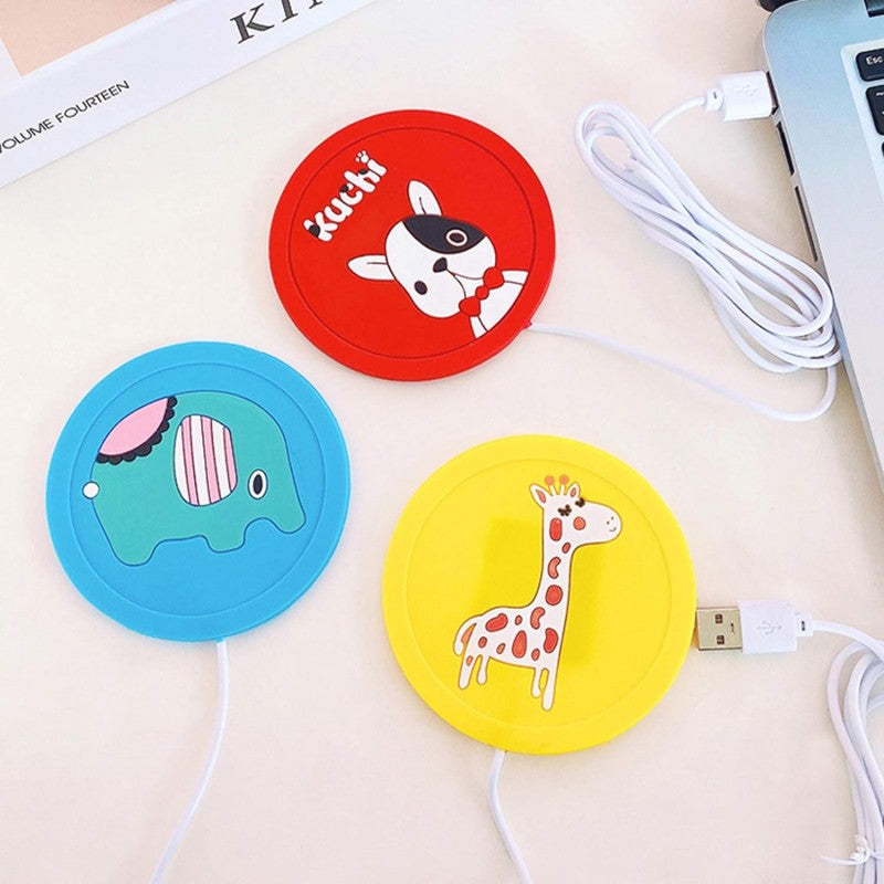 Cartoon Silicone Electric Insulation Coaster USB Warmer