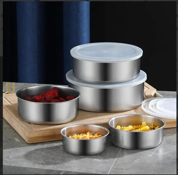 5 Pcs Stainless Steel Bowl Set