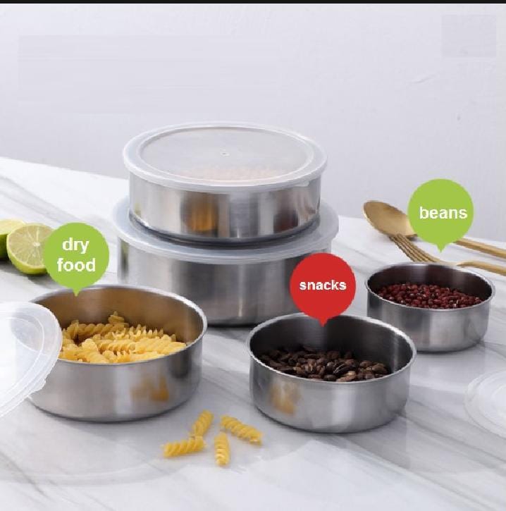 5 Pcs Stainless Steel Bowl Set