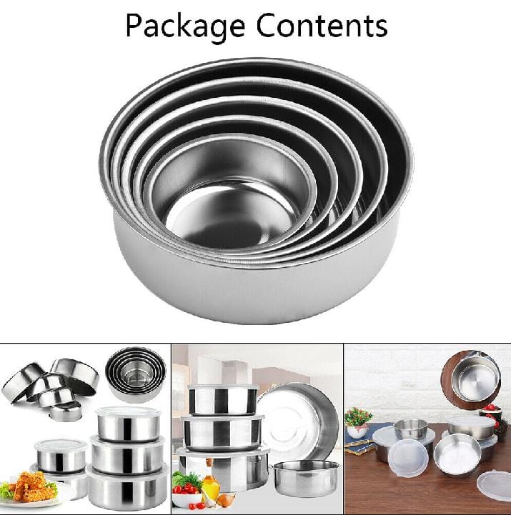 5 Pcs Stainless Steel Bowl Set