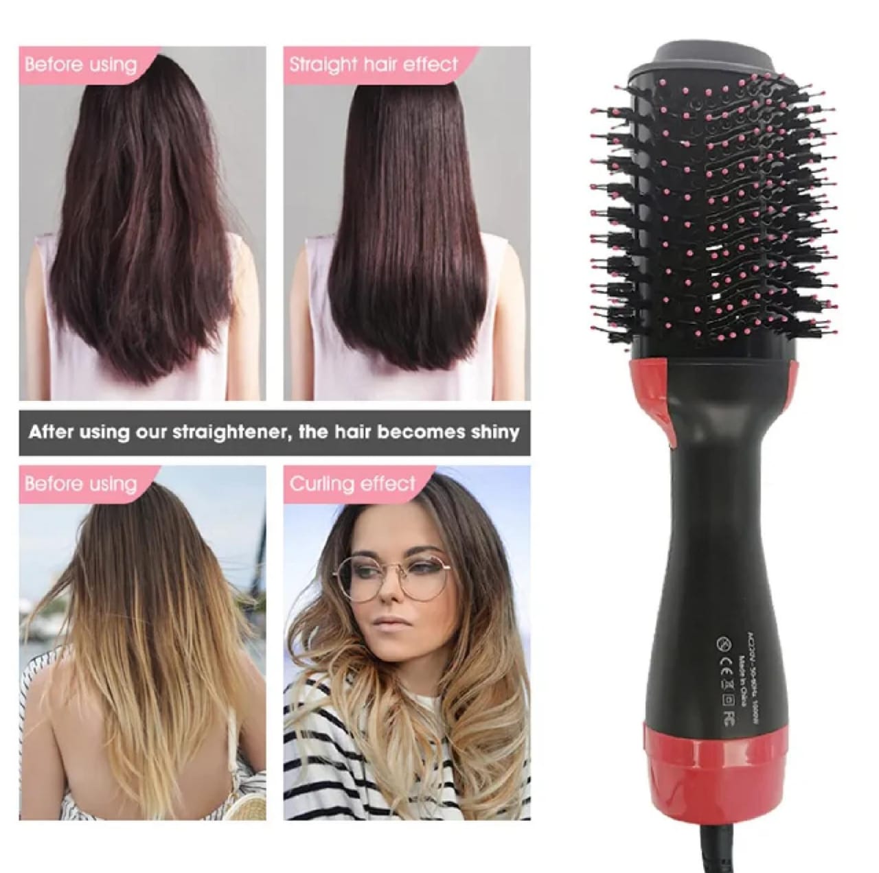 3 In 1 Electric Hot Air Brush Straightener and Dryer