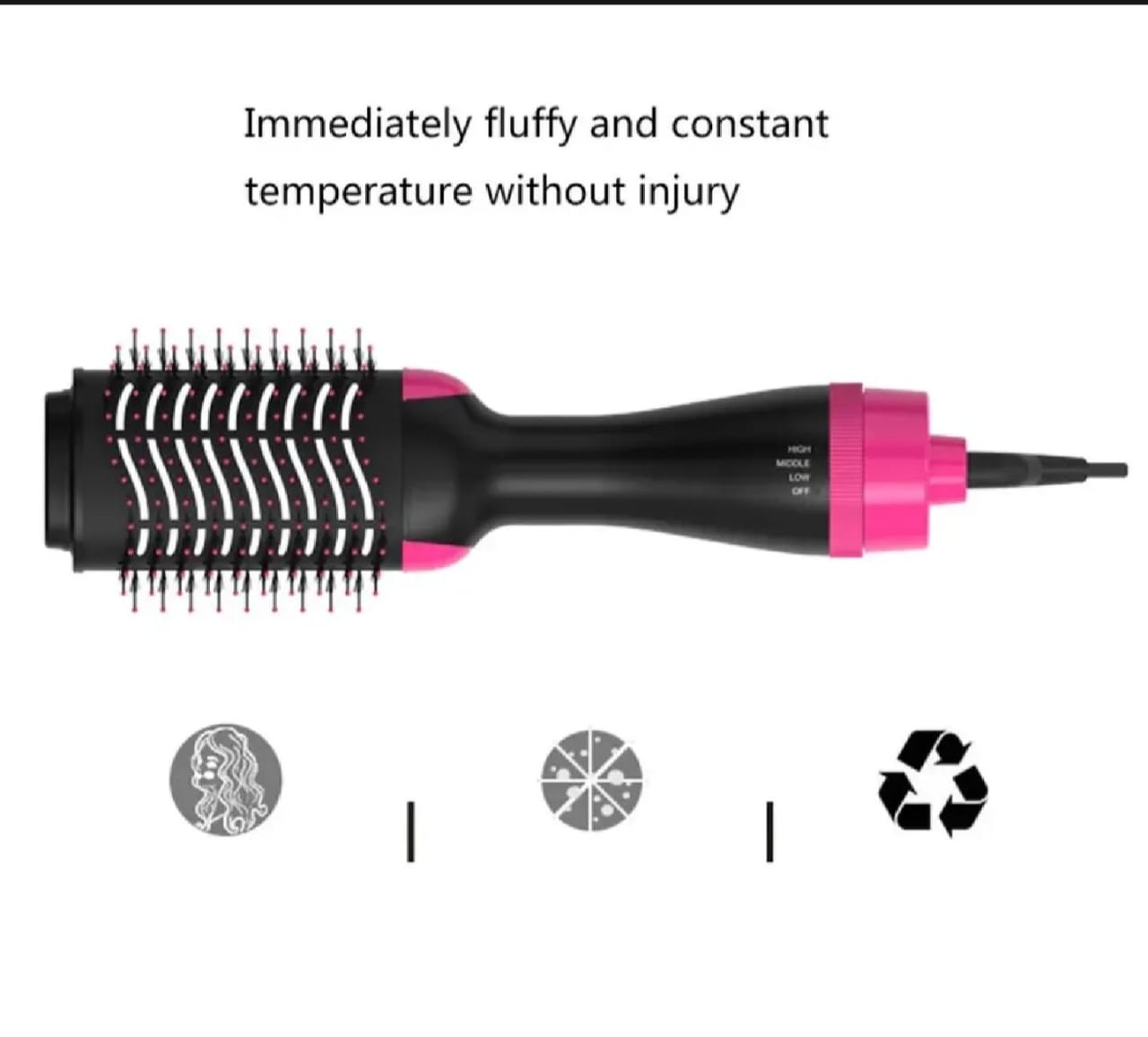 3 In 1 Electric Hot Air Brush Straightener and Dryer