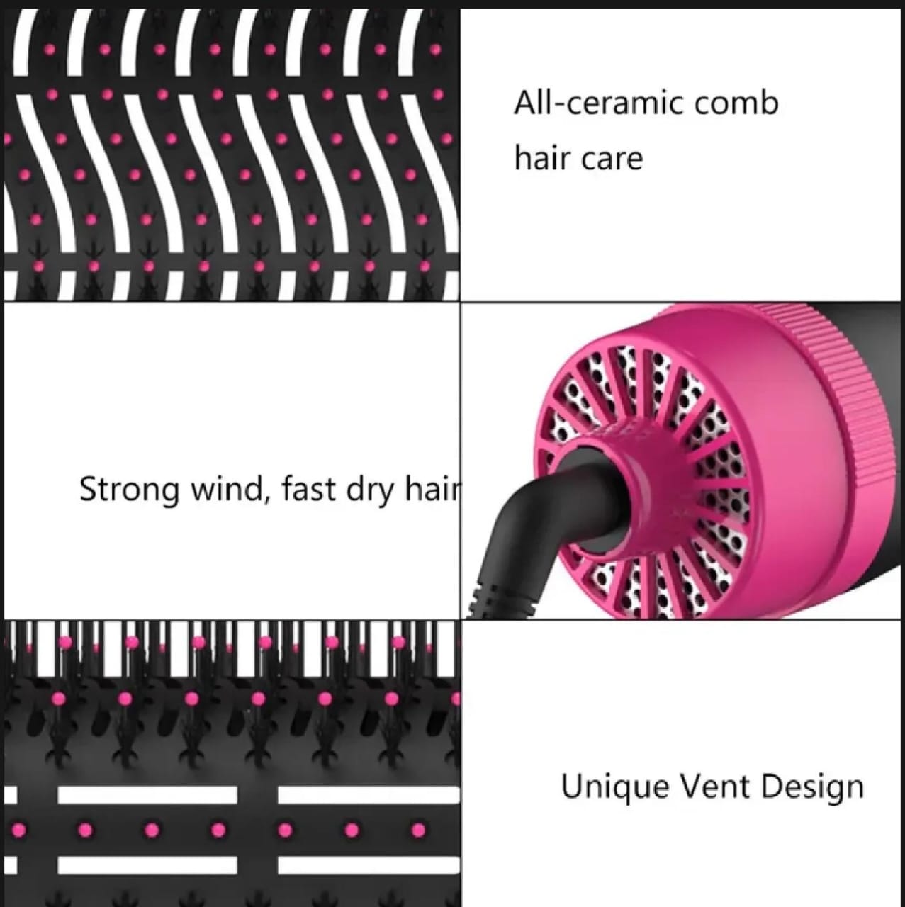 3 In 1 Electric Hot Air Brush Straightener and Dryer