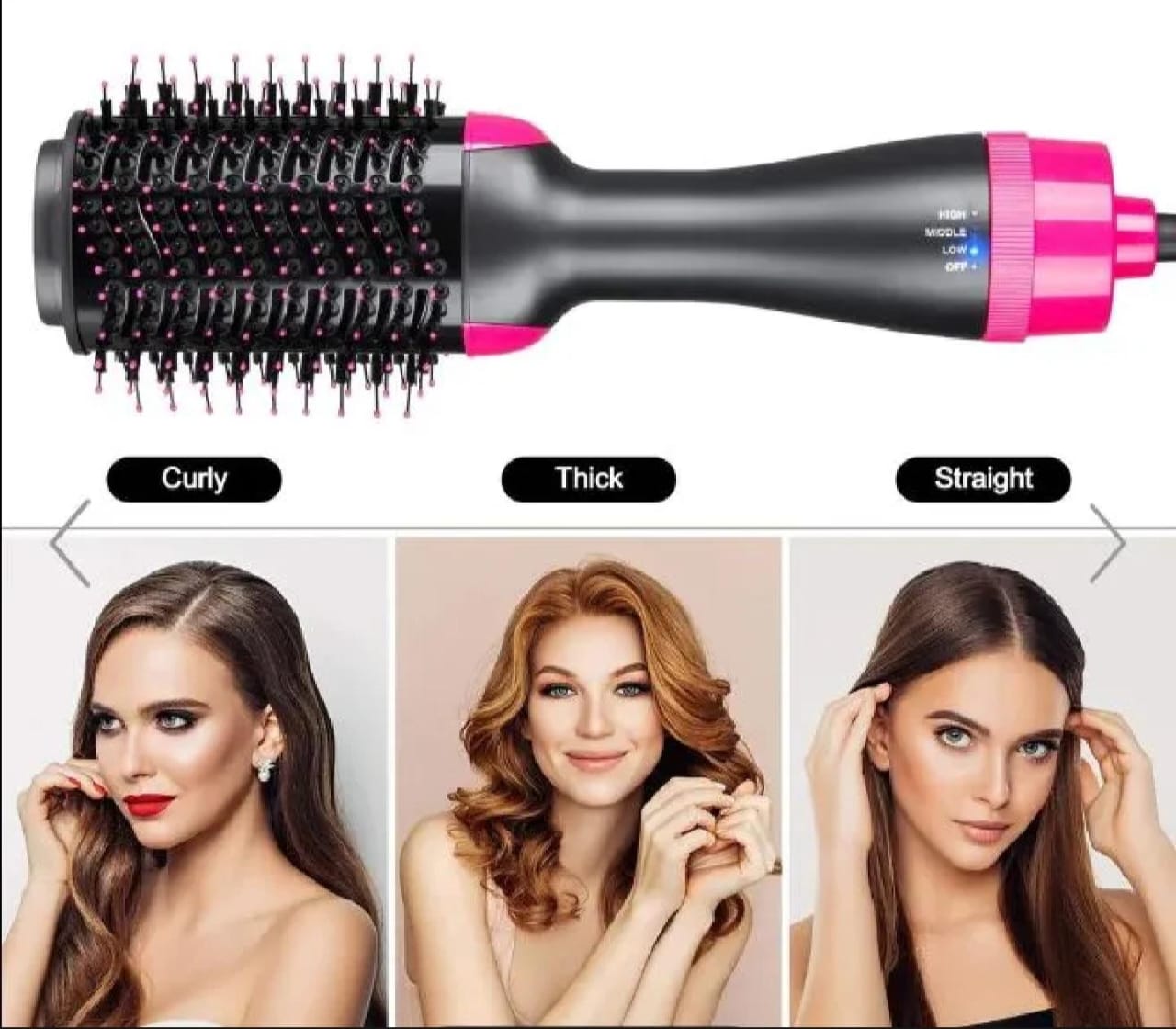 3 In 1 Electric Hot Air Brush Straightener and Dryer