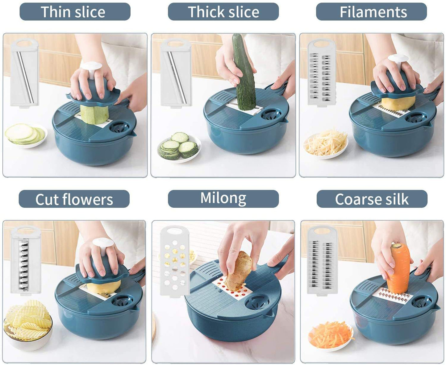 Multi-Function 9-in-1 Vegetable Basket Cutter & Slicer