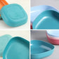 10Pcs Straw Square Plates with Storage Box