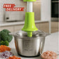 4 Blades Push Chopper with Stainless Steel Bowl