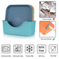 10Pcs Straw Square Plates with Storage Box